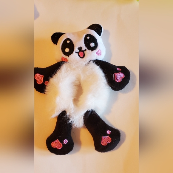 3 Pack Of Scrunchies Frog, Cat, Panda New - Picture 5 of 6